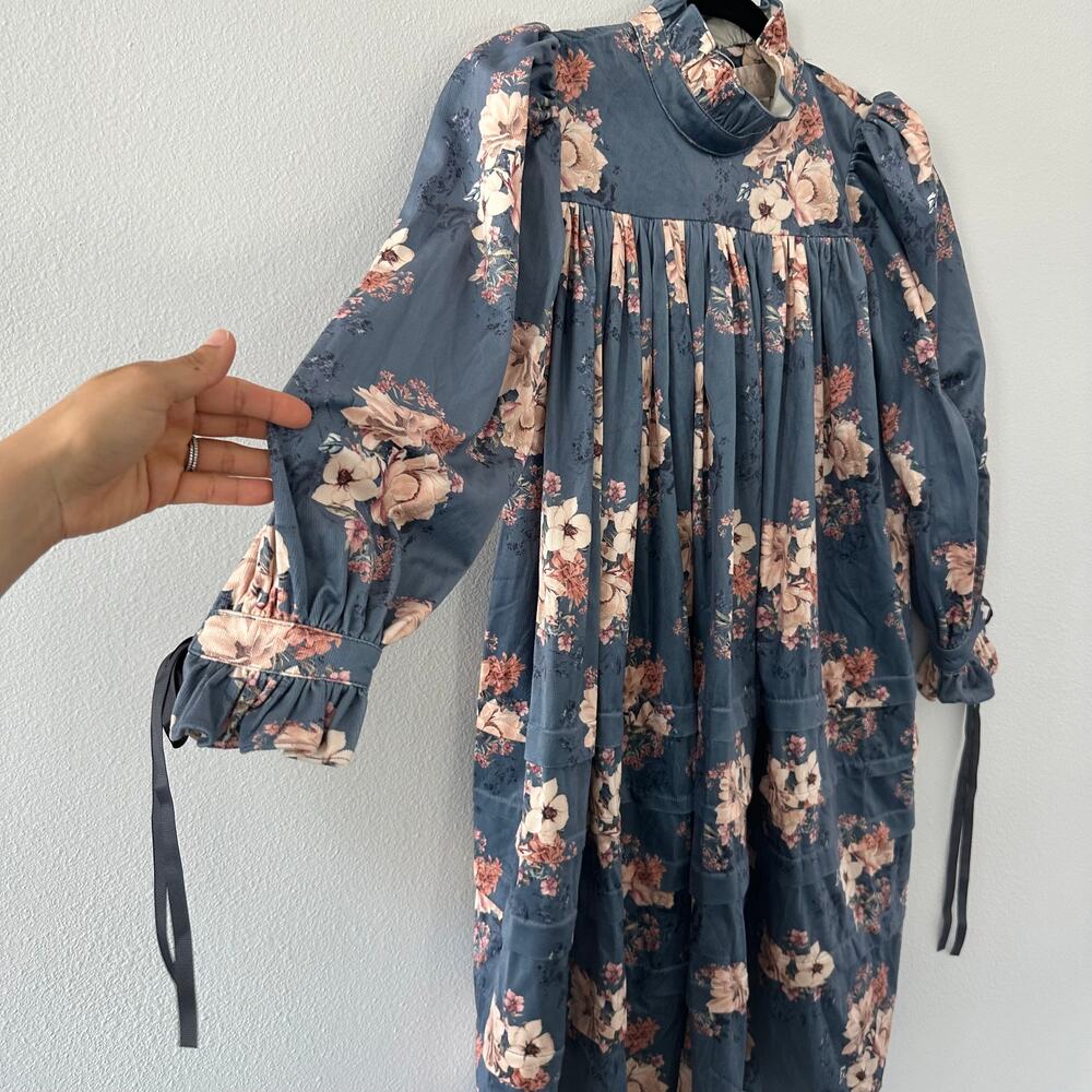 Petite Amalie Bouquet Printed Cord Dress 12 Y - Picture 2 of 8